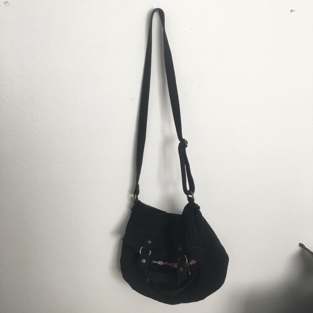 Black fold over purse crossbody